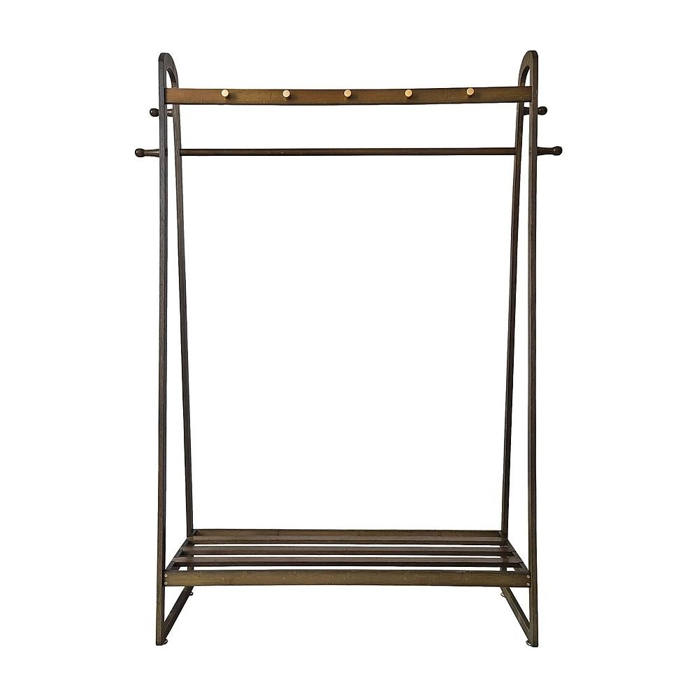 Dark Wood 160x100cm Clothes Rack Slim Stylish Space Saving