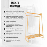 Wood 160x100cm Clothes Rack Slim Stylish Space Saving
