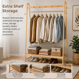 Wood 160x100cm Clothes Rack Slim Stylish Space Saving