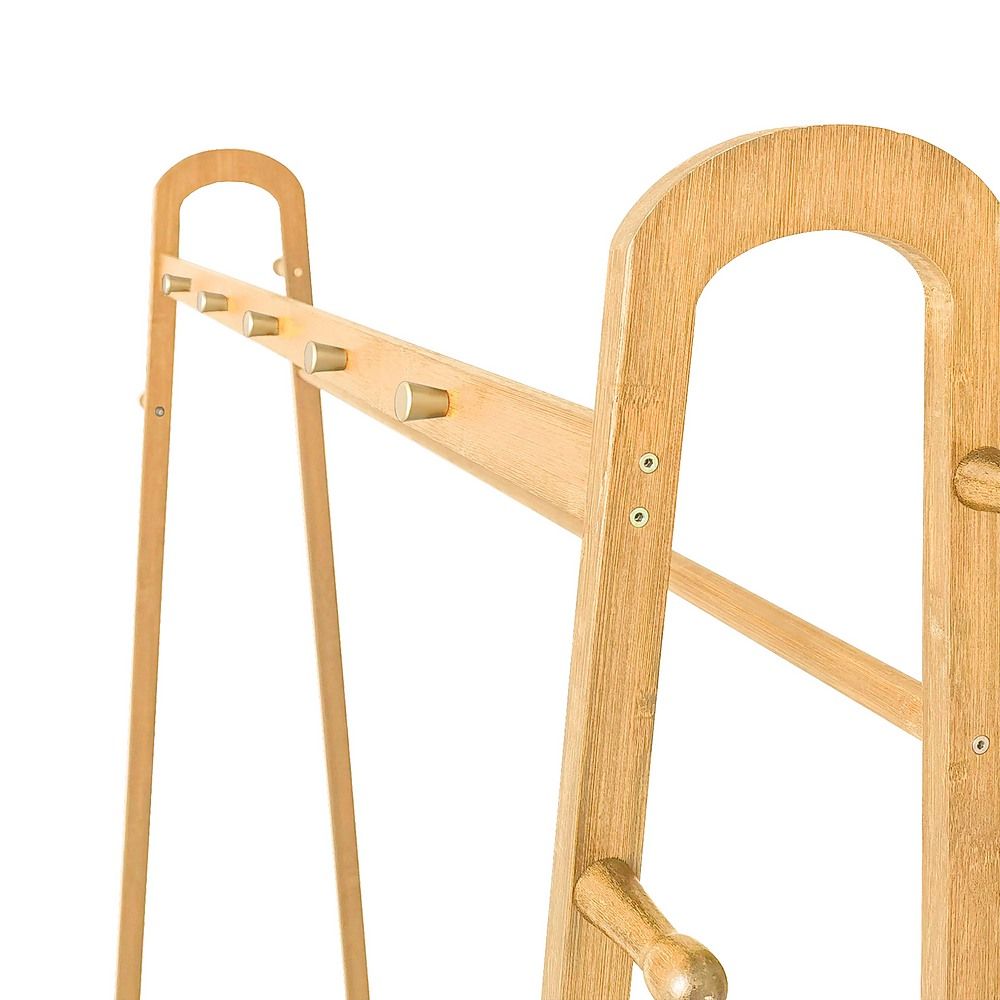 Wood 160x100cm Clothes Rack Slim Stylish Space Saving