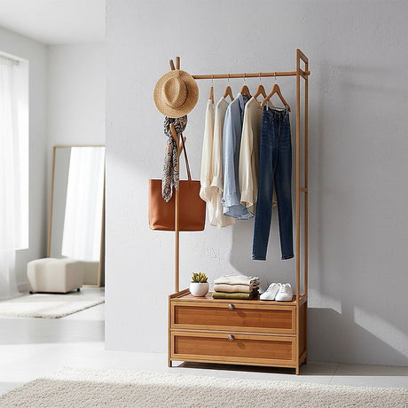 165x70cm Clothes Rack Stand Storage Shelves Modern Coat Tree