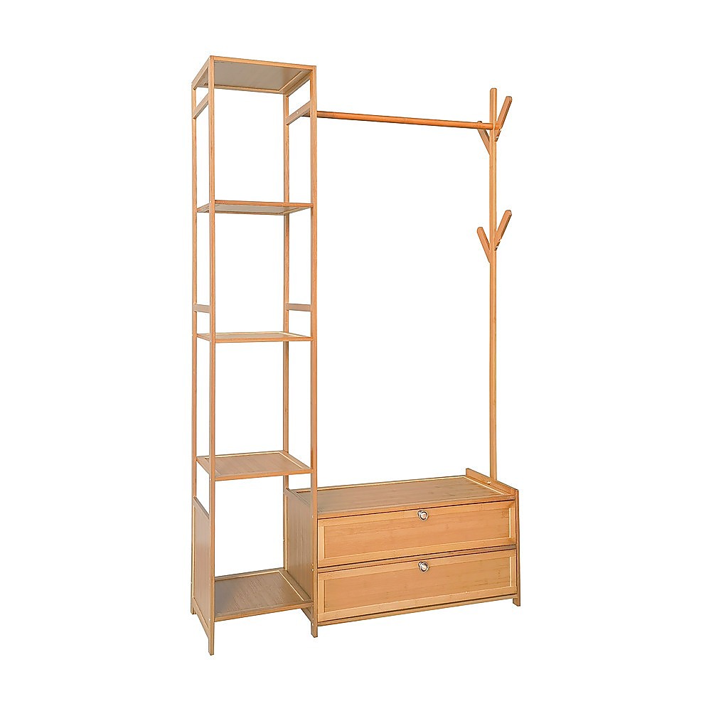 165x100cm Clothes Rack Stand Storage Shelves Modern Coat Tree