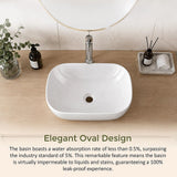 Ceramic Bathroom Basin Vanity Sink Oval Above Counter Top Mount Bowl