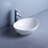 Ceramic Bathroom Basin Vanity Sink Oval Above Counter Top Mount Bowl