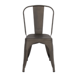 4x Kitchen Dining Chairs Stackable Vintage Metal Chair Backrest Side Chair