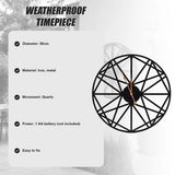 Large Metal Outdoor Wall Clock – Weather-Resistant for Garden and Home Decor