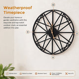 Large Metal Outdoor Wall Clock – Weather-Resistant for Garden and Home Decor