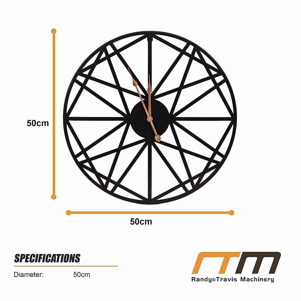 Large Metal Outdoor Wall Clock – Weather-Resistant for Garden and Home Decor