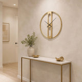 Gold Clover Metal Wall Clock