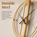 Gold Clover Metal Wall Clock