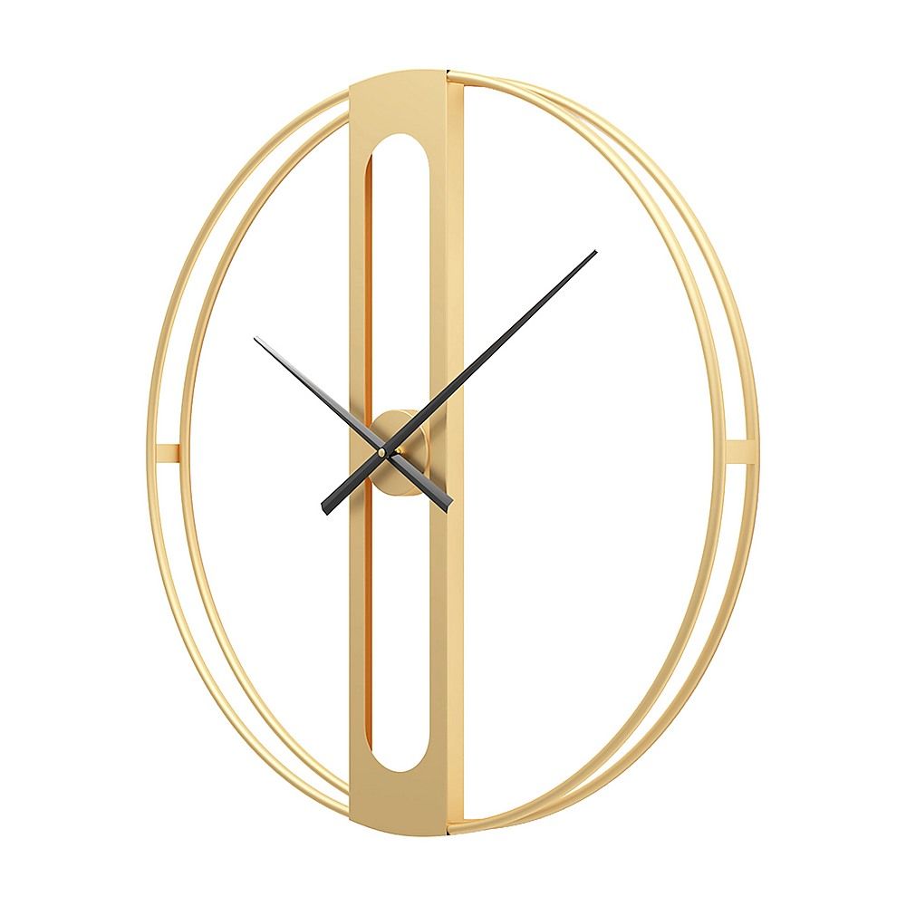 Gold Clover Metal Wall Clock