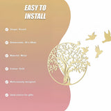 Metal Tree of Life Wall Art 7 Flying Birds Wall Sculpture