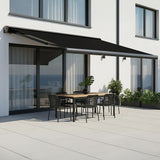 Motorised Retractable Awning – 5x3m Black Full Cassette Design