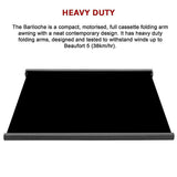 Motorised Retractable Awning – 5x3m Black Full Cassette Design