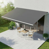 Outdoor Folding Arm Awning Retractable Sunshade Canopy Grey 4.0m x 2.5m