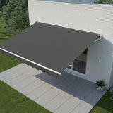 Outdoor Folding Arm Awning Retractable Sunshade Canopy Grey 4.0m x 3.0m
