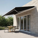 Folding Arm Awning – 4x3m Black Retractable Outdoor Shade