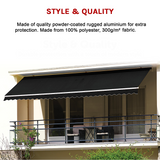 Folding Arm Awning – 4x3m Black Retractable Outdoor Shade