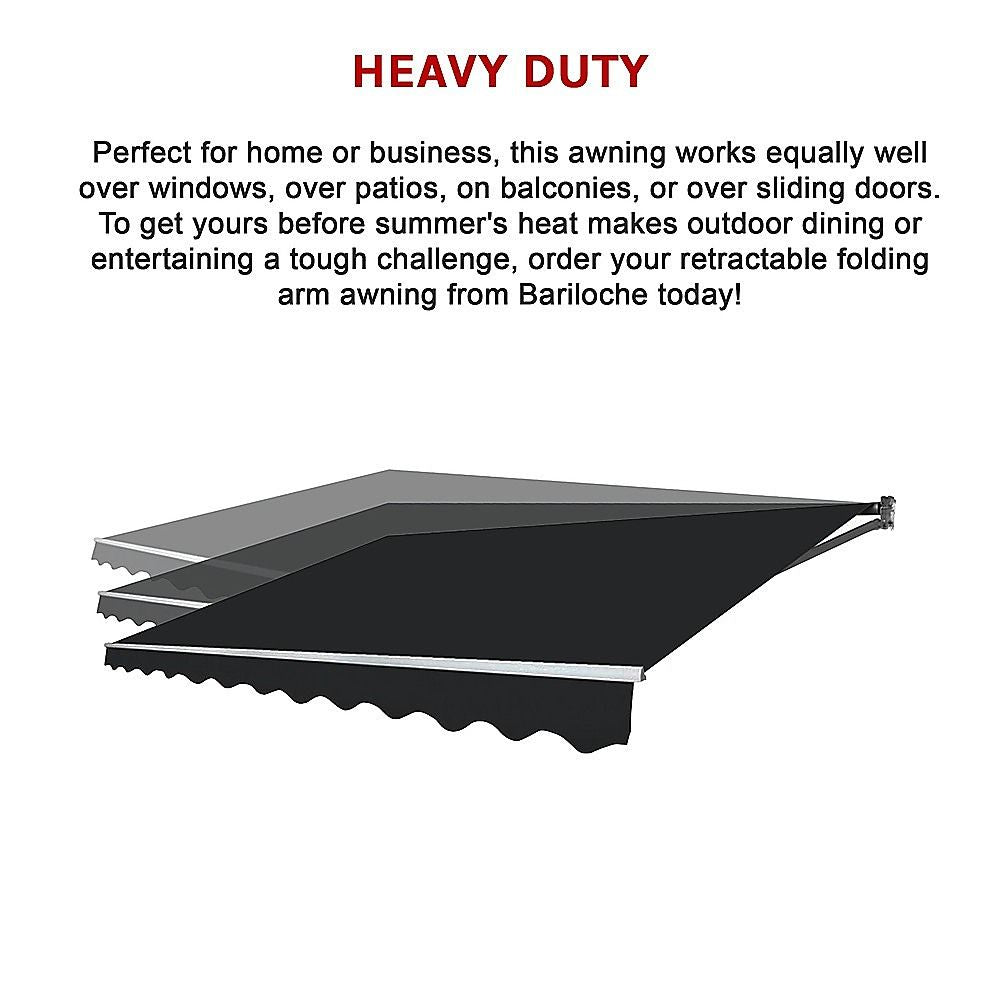 Folding Arm Awning – 4x3m Black Retractable Outdoor Shade