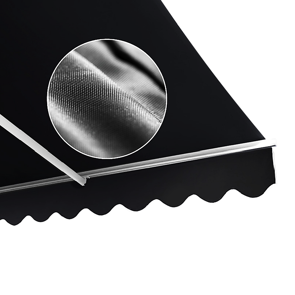Folding Arm Awning – 4x3m Black Retractable Outdoor Shade