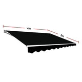 Folding Arm Awning – 4x3m Black Retractable Outdoor Shade