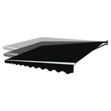 Outdoor Folding Arm Awning Retractable Sunshade Canopy Black 5.0m x 3.0m
