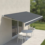 Motorised Outdoor Folding Arm Awning Retractable Sunshade Canopy Grey 3.0m x 2.5m