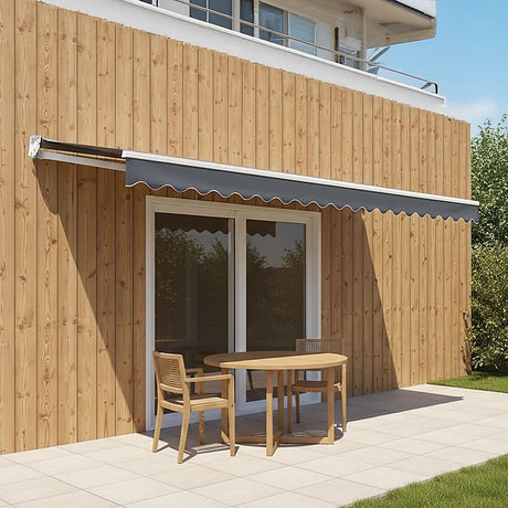 Motorised Retractable Awning – 3x2.5m Grey Outdoor Shade