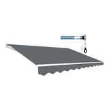 Motorised Outdoor Folding Arm Awning Retractable Sunshade Canopy Grey 5.0m x 2.5m