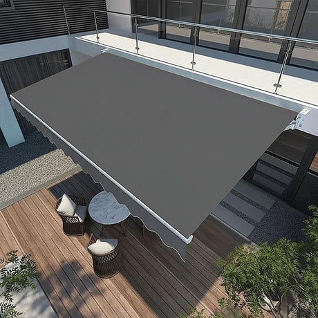 Motorised Retractable Awning – 5x2.5m Grey Outdoor Shade
