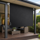 Straight Drop Awning – 2.1x2.5m Black Retractable Patio Screen