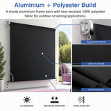 Straight Drop Awning – 2.1x2.5m Black Retractable Patio Screen