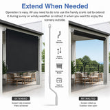 Straight Drop Awning – 2.1x2.5m Black Retractable Patio Screen