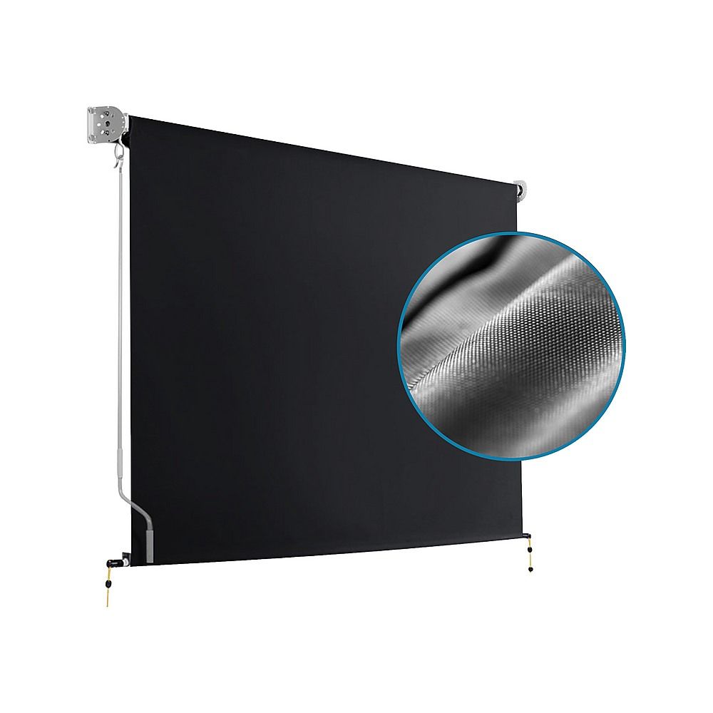 Straight Drop Awning – 2.1x2.5m Black Retractable Patio Screen