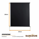 Straight Drop Awning – 2.1x2.5m Black Retractable Patio Screen