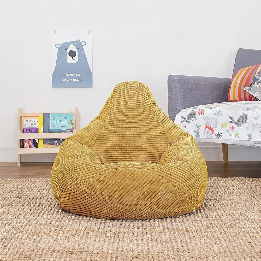 Jumbo Cord Beanbag Chair Cover Unfilled Large Bean Bag - Mustard