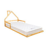 Pine Wood Floor Bed House Frame for Kids and Toddlers