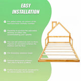Pine Wood Floor Bed House Frame for Kids and Toddlers