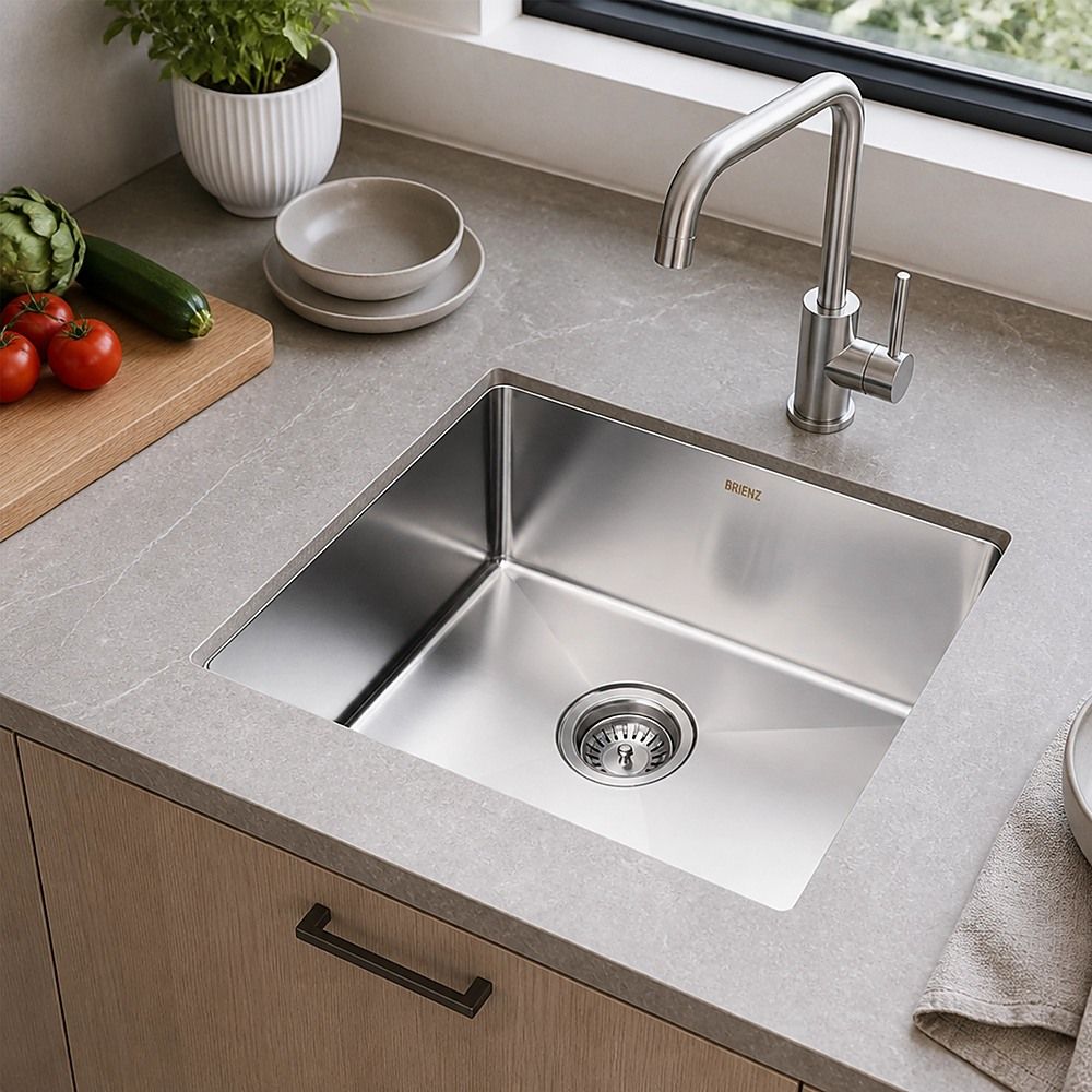 510x450mm Handmade 1.5mm 16 Gauge Stainless Steel Kitchen Laundry Sink with Waste