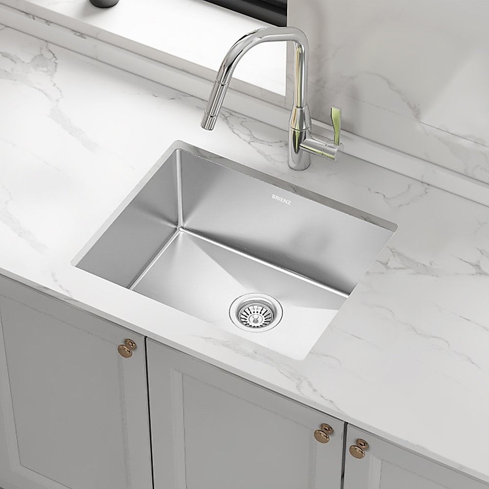 600x450mm Handmade 1.5mm 16 Gauge Stainless Steel Kitchen Laundry Sink with Waste