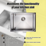 600x450mm Handmade 1.5mm 16 Gauge Stainless Steel Kitchen Laundry Sink with Waste