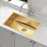700x450mm Handmade Stainless Steel Undermount / Topmount Kitchen Laundry Sink with Waste