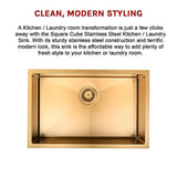 700x450mm Handmade Stainless Steel Undermount / Topmount Kitchen Laundry Sink with Waste