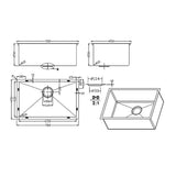 700x450mm Handmade Stainless Steel Undermount / Topmount Kitchen Laundry Sink with Waste