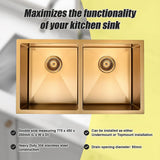 775x450mm Handmade Stainless Steel Undermount / Topmount Kitchen Laundry Sink with Waste
