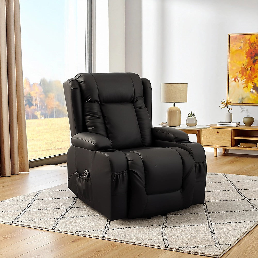 Lift Heated Leather Recliner Electric Massage Chair with USB port