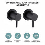 Bathroom Shower Bath Hot and Cold Mixer WATERMARK Certified in Black