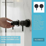 Bathroom Shower Bath Hot and Cold Mixer WATERMARK Certified in Black