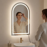 Arched LED Wall Mirror Bathroom Mirrors Makeup Anti-fog 600mm x 1000mm