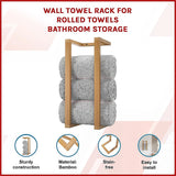 Wall Towel Rack for Rolled Towels Bathroom Storage
